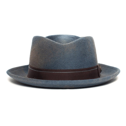 Goorin Bros. note king diamond medium brim felt porkpie fedora hat Slate front view