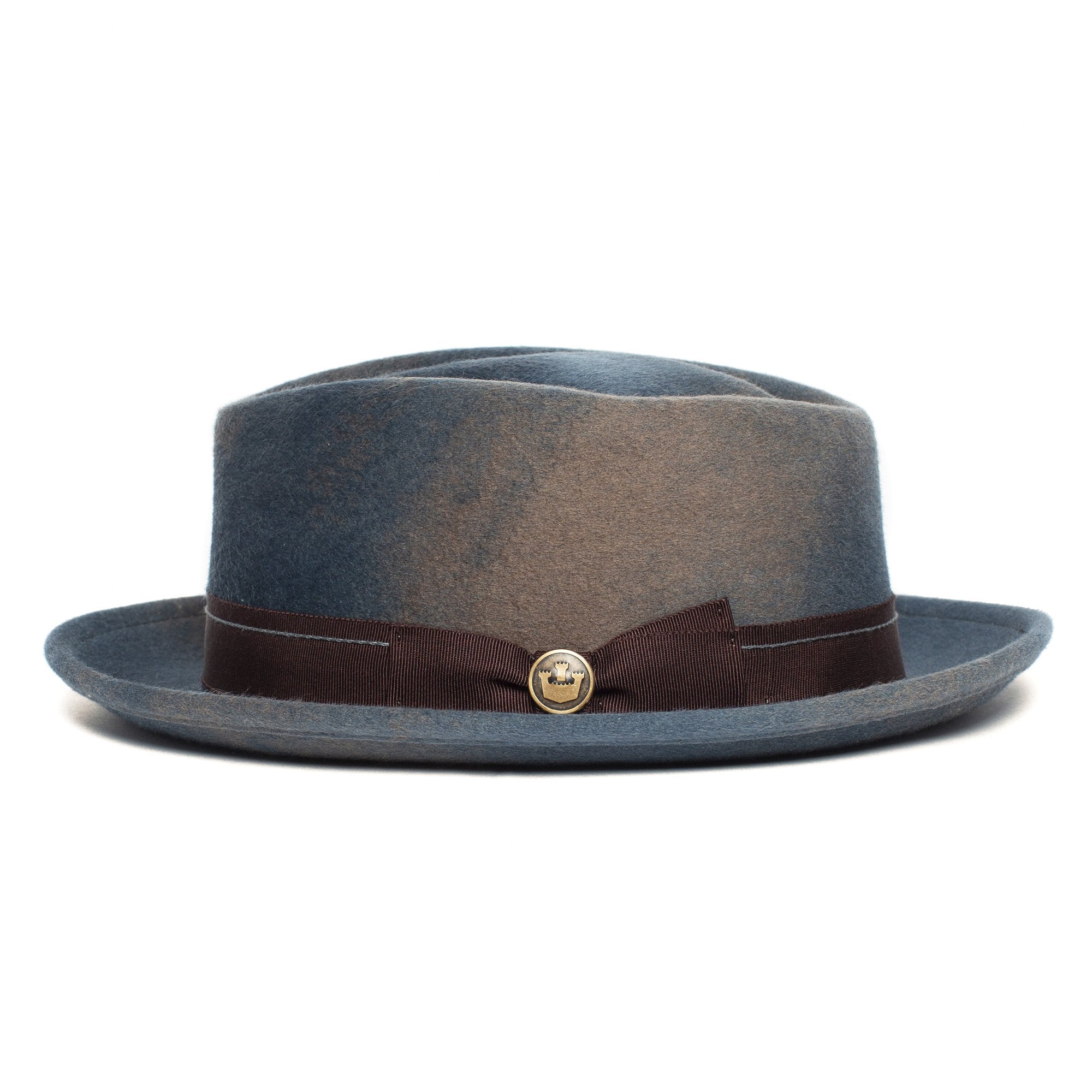 Goorin Bros. note king diamond medium brim felt porkpie fedora hat Slate side view