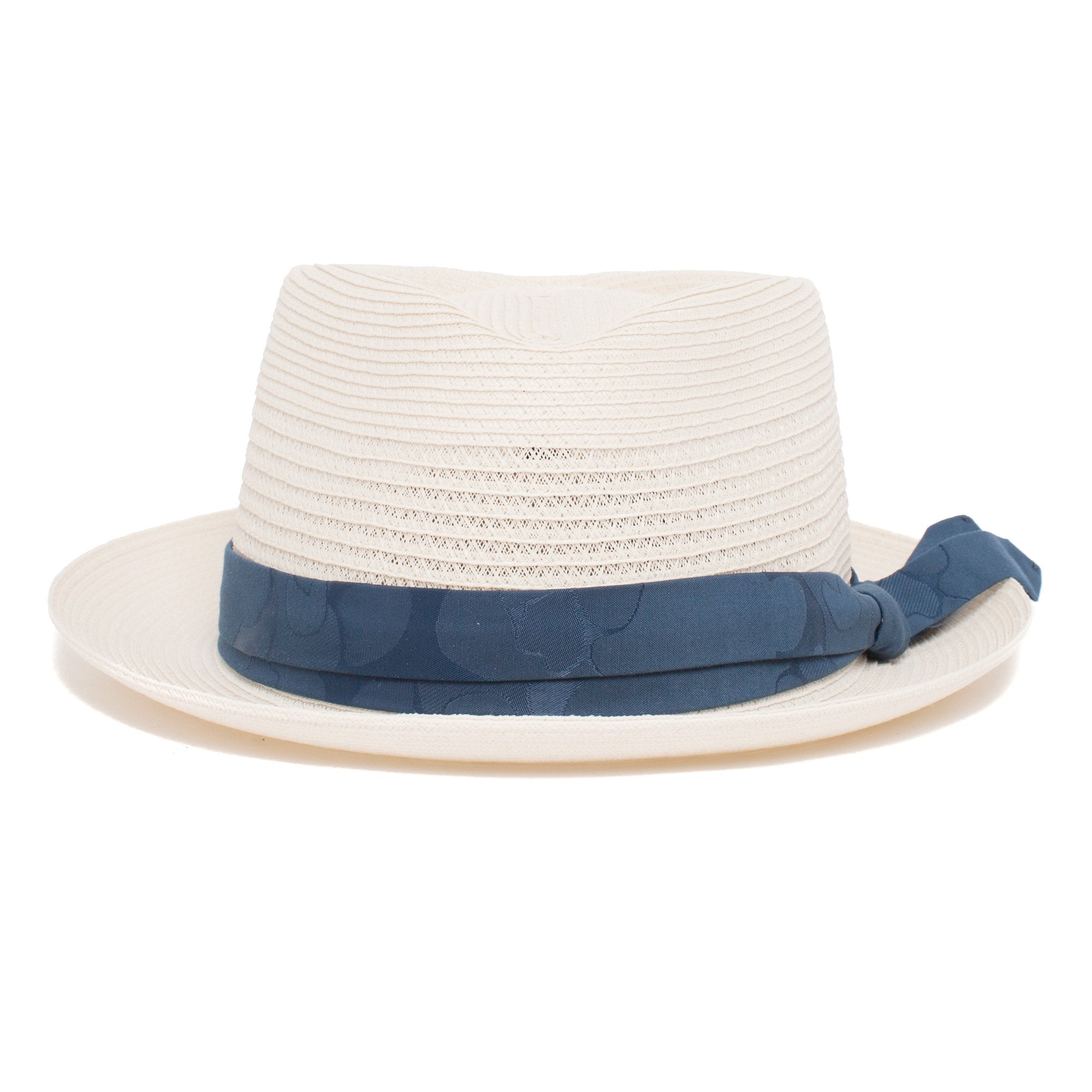 Goorin Bros. fancy dog diamond medium brim straw porkpie fedora hat Natural front view