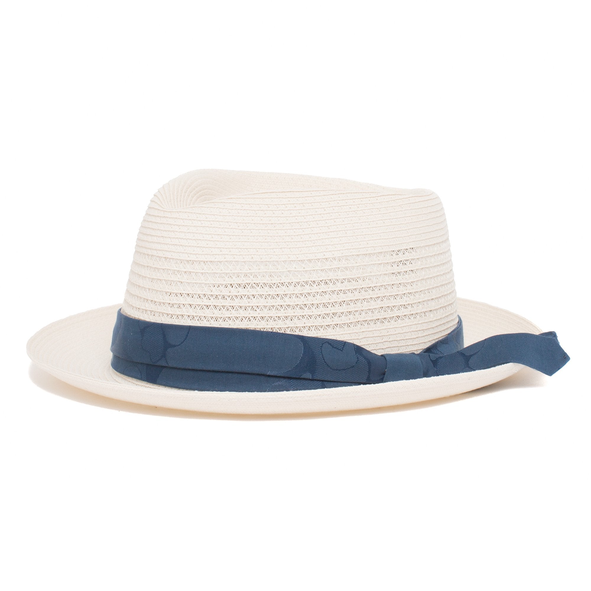 Goorin Bros. fancy dog diamond medium brim straw porkpie fedora hat Natural left side view