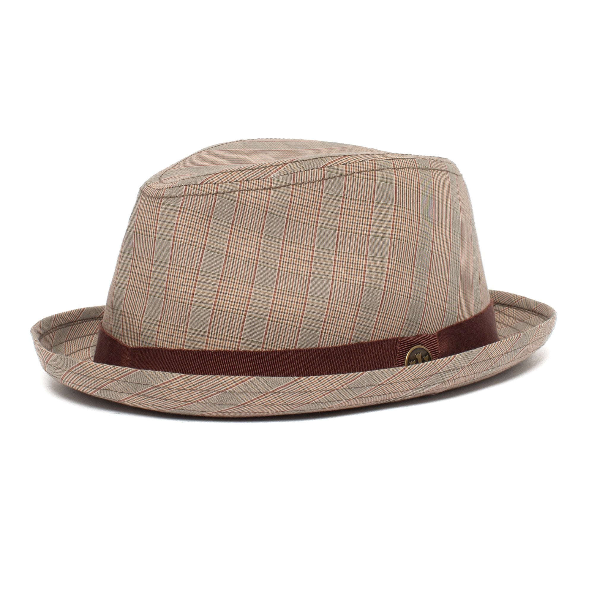 Goorin Bros. the occasion center dent short brim cotton fedora hat Tan left side view