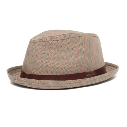 Goorin Bros. the occasion center dent short brim cotton fedora hat Tan left side view