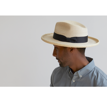 Goorin Bros. tomas santiago teardrop wide brim straw fedora hat White  mens styling