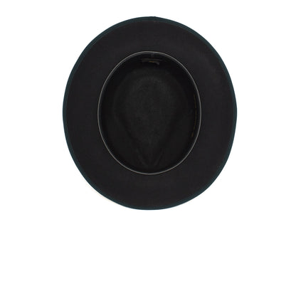 Goorin Bros. river gray teardrop wide brim felt fedora hat Black under view