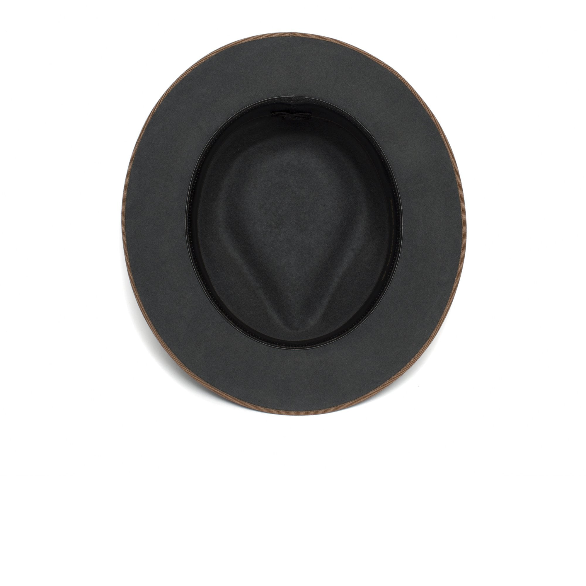 Goorin Bros. river gray teardrop wide brim felt fedora hat Grey under view