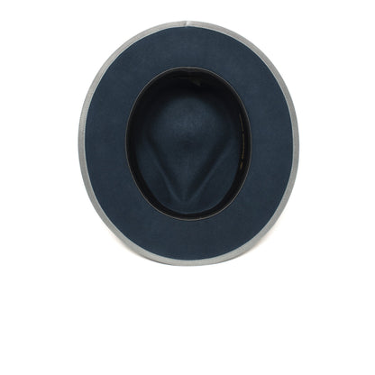 Goorin Bros. river gray teardrop wide brim felt fedora hat Navy under view