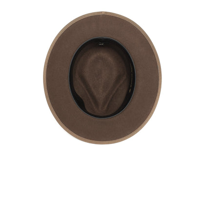 Goorin Bros. river gray teardrop wide brim felt fedora hat Rust under view