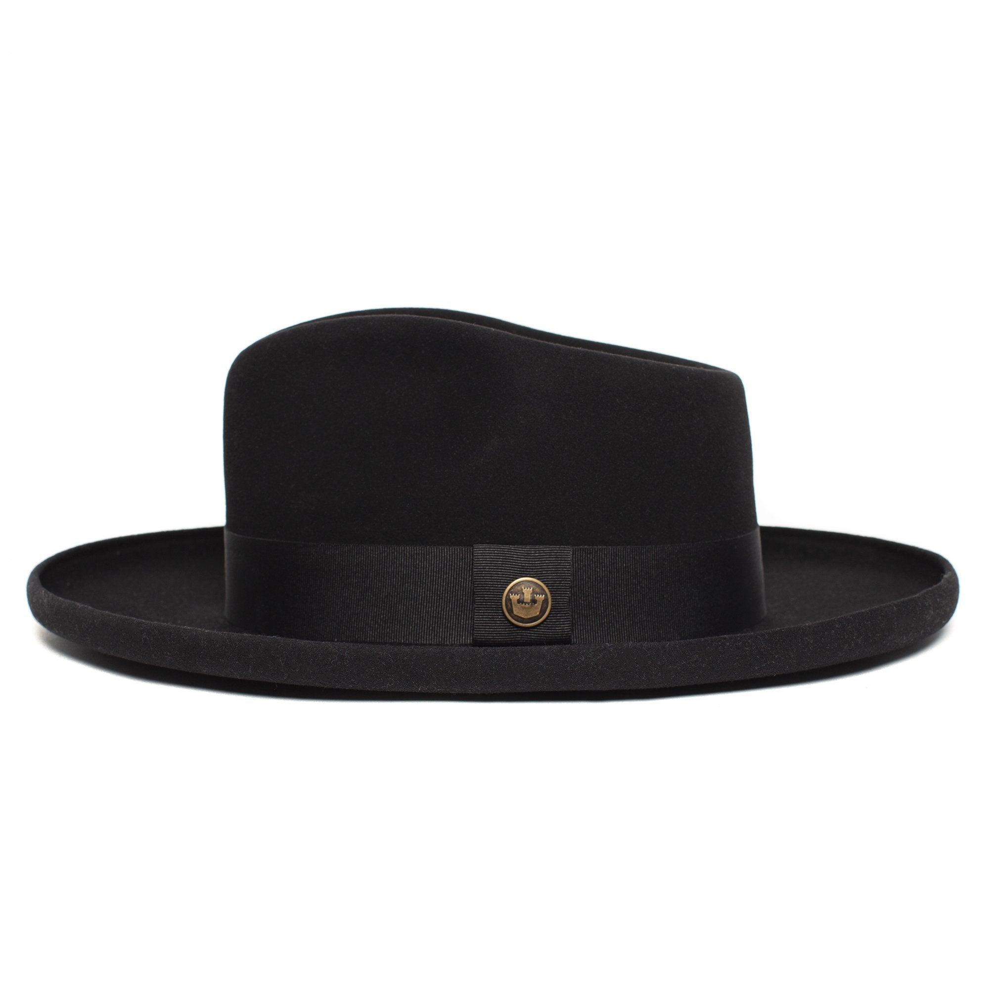 Goorin Bros. colonel pierce teardrop wide brim felt fedora hat Black side view