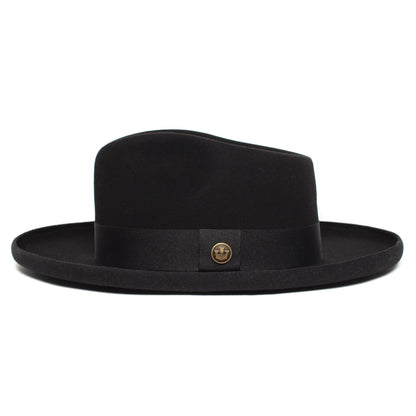 Goorin Bros. colonel pierce teardrop wide brim felt fedora hat Black side view
