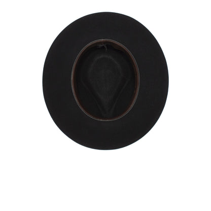 Goorin Bros. colonel pierce teardrop wide brim felt fedora hat Black under view