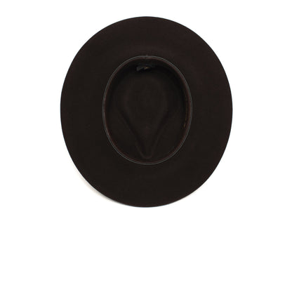 Goorin Bros. colonel pierce teardrop wide brim felt fedora hat Dark Brown under view