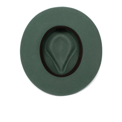 Goorin Bros. colonel pierce teardrop wide brim felt fedora hat Olive under view