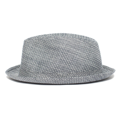 Goorin Bros. laid back center dent short brim cotton fedora hat Blue side view