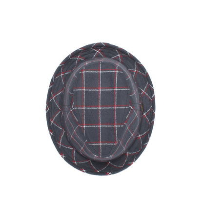 Goorin Bros. canyon reef center dent short brim cotton fedora hat Navy top view