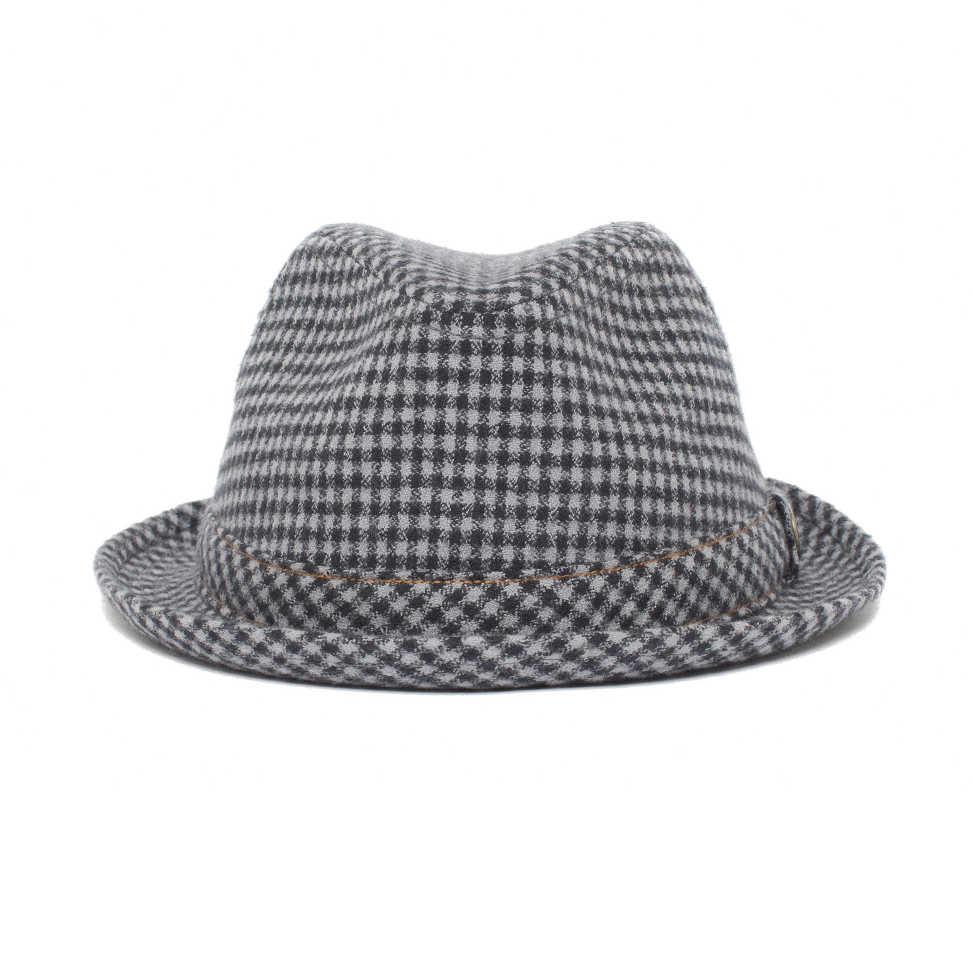Goorin Bros. johnny lager center dent short brim cotton fedora hat Grey front view