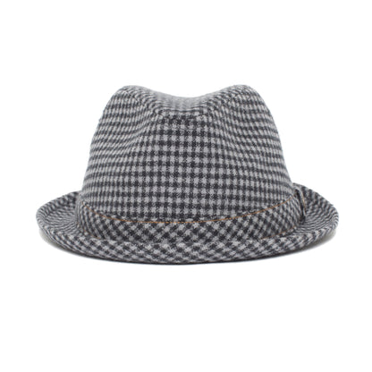 Goorin Bros. johnny lager center dent short brim cotton fedora hat Grey front view