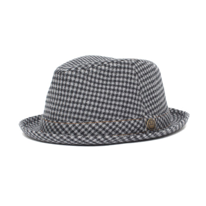 Goorin Bros. johnny lager center dent short brim cotton fedora hat Grey left side view