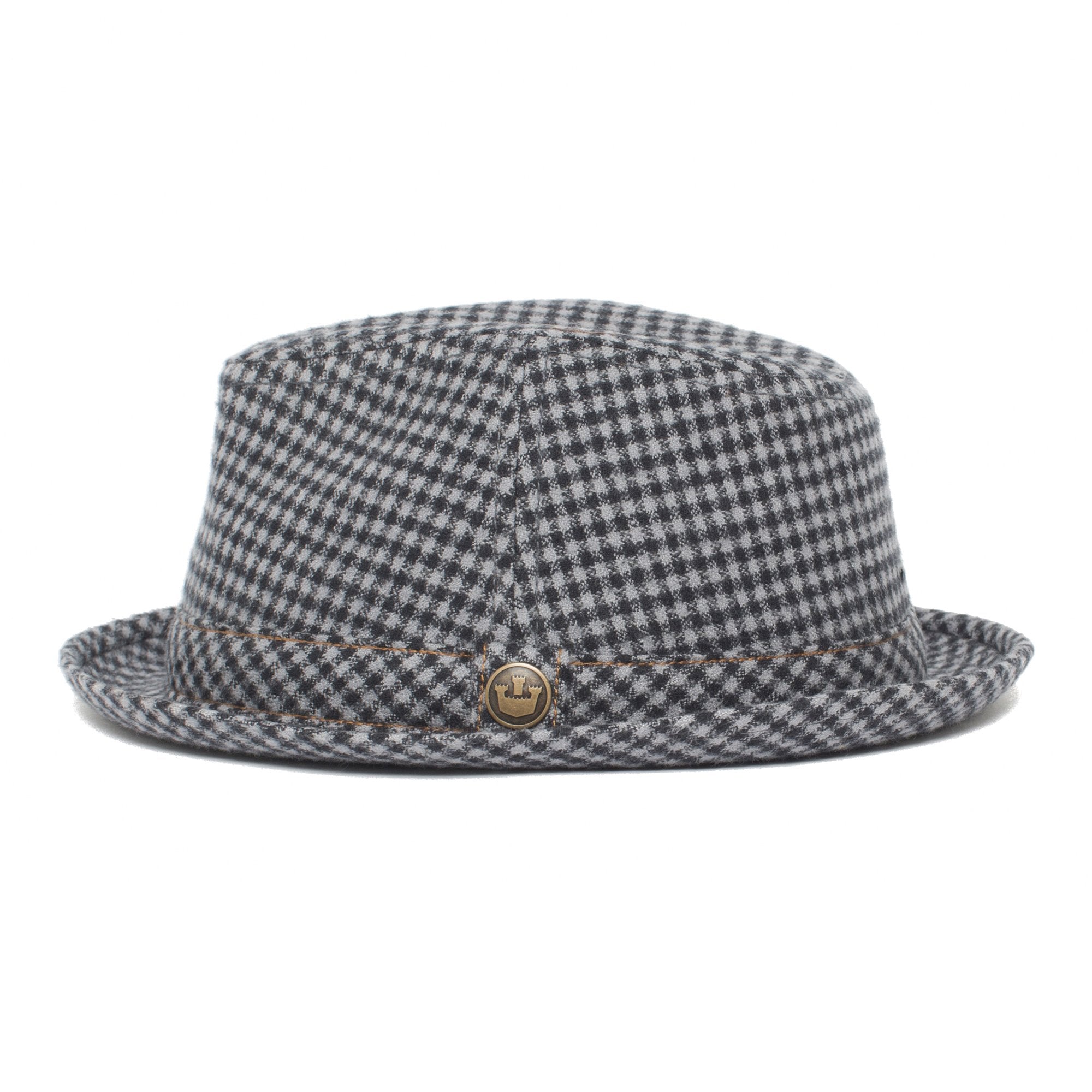 Goorin Bros. johnny lager center dent short brim cotton fedora hat Grey side view