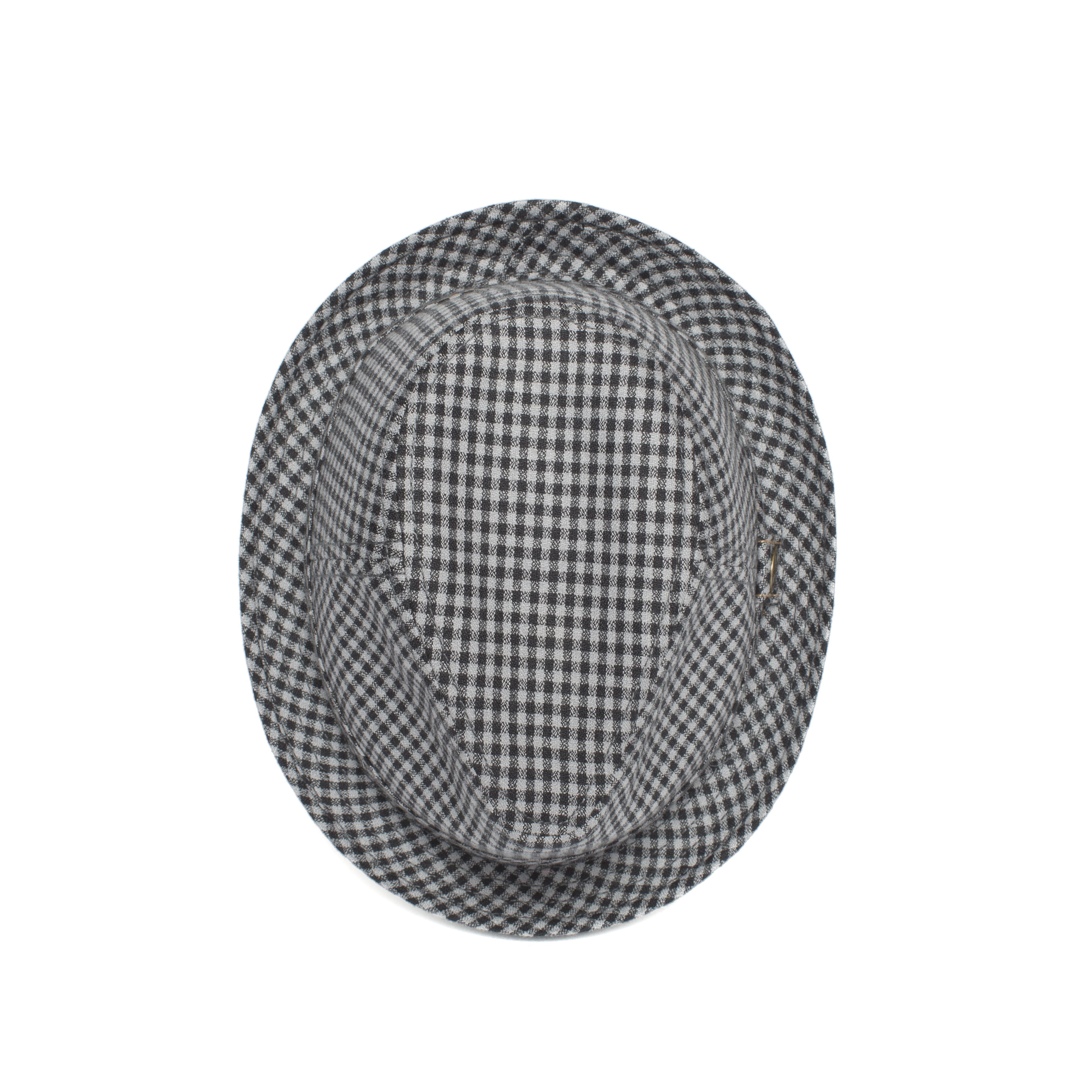 Goorin Bros. johnny lager center dent short brim cotton fedora hat Grey top view
