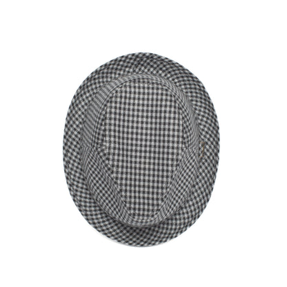 Goorin Bros. johnny lager center dent short brim cotton fedora hat Grey top view