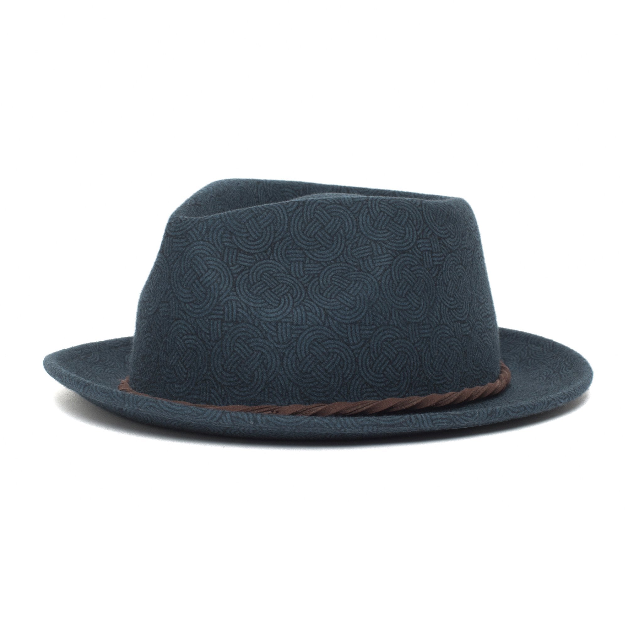 Goorin Bros. the pacifc teardrop medium brim felt fedora hat Blue left side view