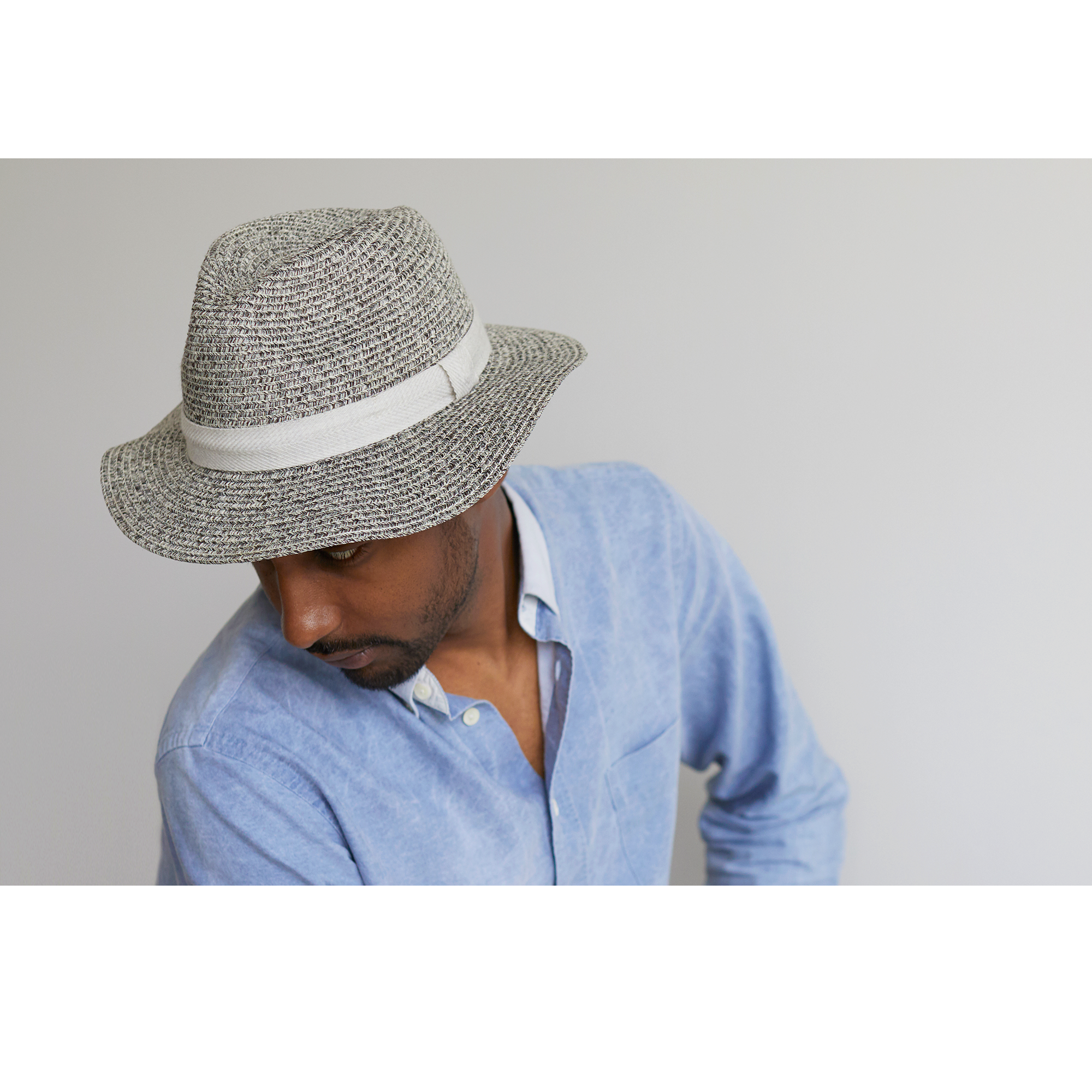 Goorin Bros. roll the dice center dent wide brim polyester fedora hat Black  mens styling