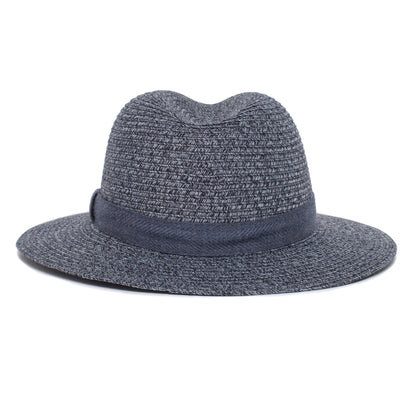 Goorin Bros. roll the dice center dent wide brim polyester fedora hat Navy back view