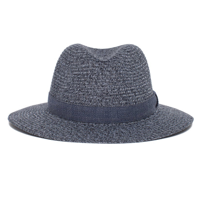 Goorin Bros. roll the dice center dent wide brim polyester fedora hat Navy front view