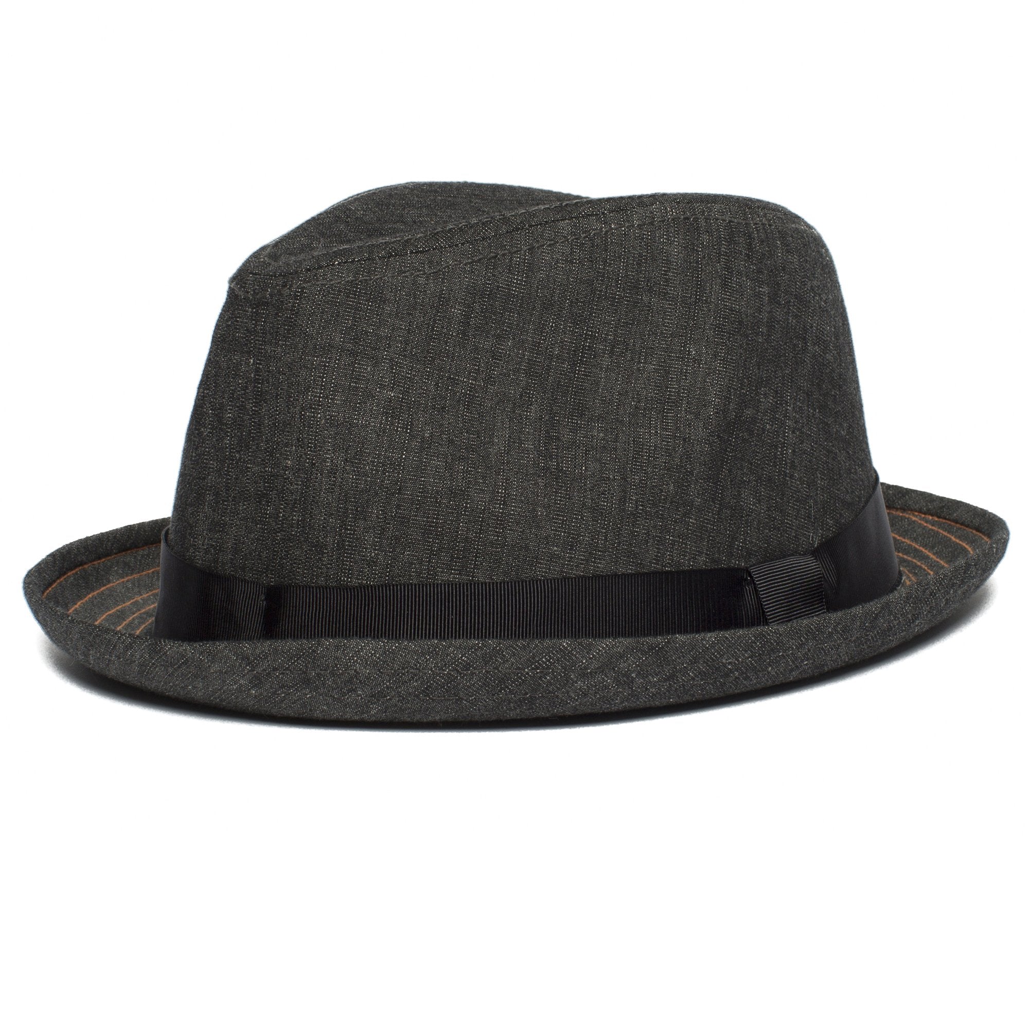 Goorin Bros. go on get center dent short brim cotton fedora hat Black left side view