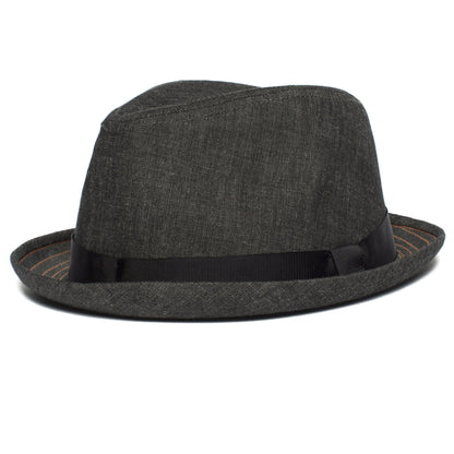 Goorin Bros. go on get center dent short brim cotton fedora hat Black left side view