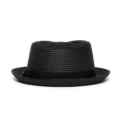 Goorin Bros. low country diamond short brim paper poly blend porkpie fedora hat Black back view
