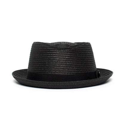 Goorin Bros. low country diamond short brim paper poly blend porkpie fedora hat Black front view
