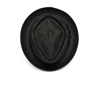 Goorin Bros. low country diamond short brim paper poly blend porkpie fedora hat Black top view