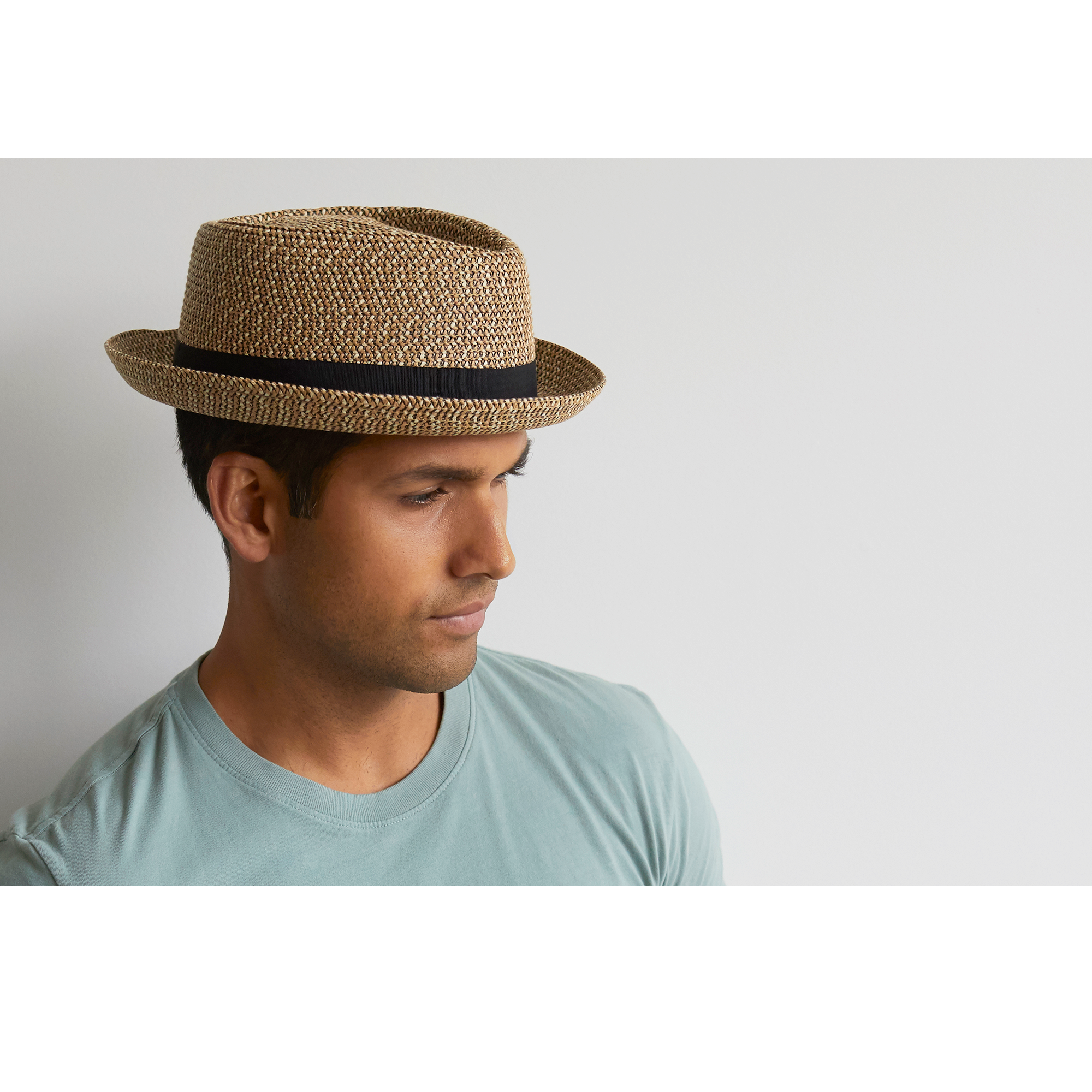 Goorin Bros. low country diamond short brim paper poly blend porkpie fedora hat Natural  mens styling