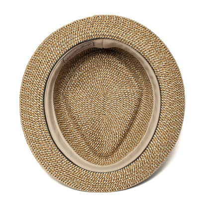 Goorin Bros. low country diamond short brim paper poly blend porkpie fedora hat Natural under view