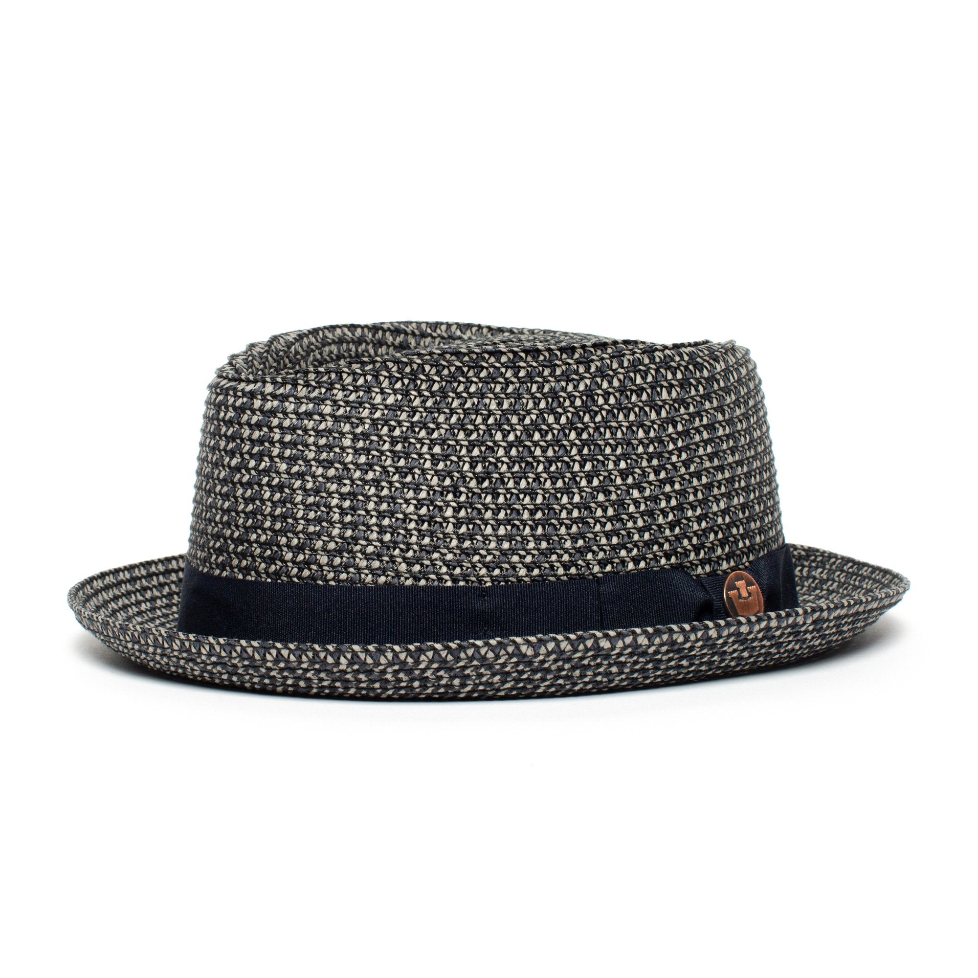 Goorin Bros. low country diamond short brim paper poly blend porkpie fedora hat Navy left side view