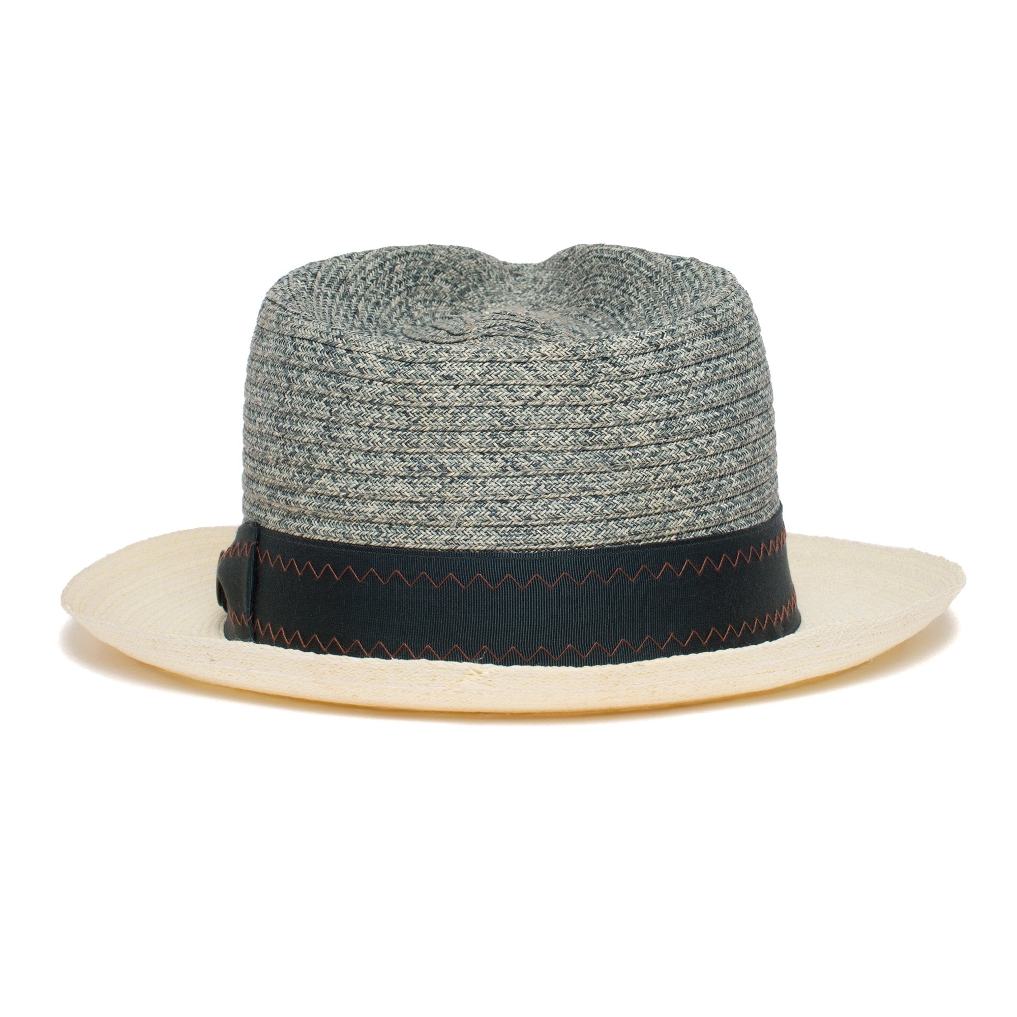 Goorin Bros. out of office teardrop medium brim straw fedora hat Slate back view