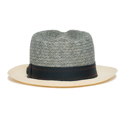 Goorin Bros. out of office teardrop medium brim straw fedora hat Slate back view