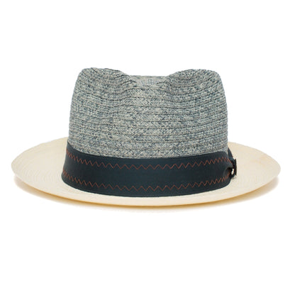 Goorin Bros. out of office teardrop medium brim straw fedora hat Slate front view
