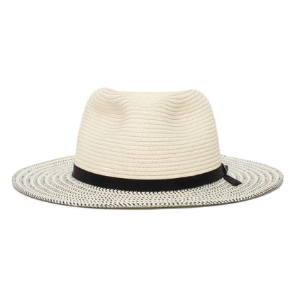 Goorin Bros. tamalina teardrop wide brim straw fedora hat White front view