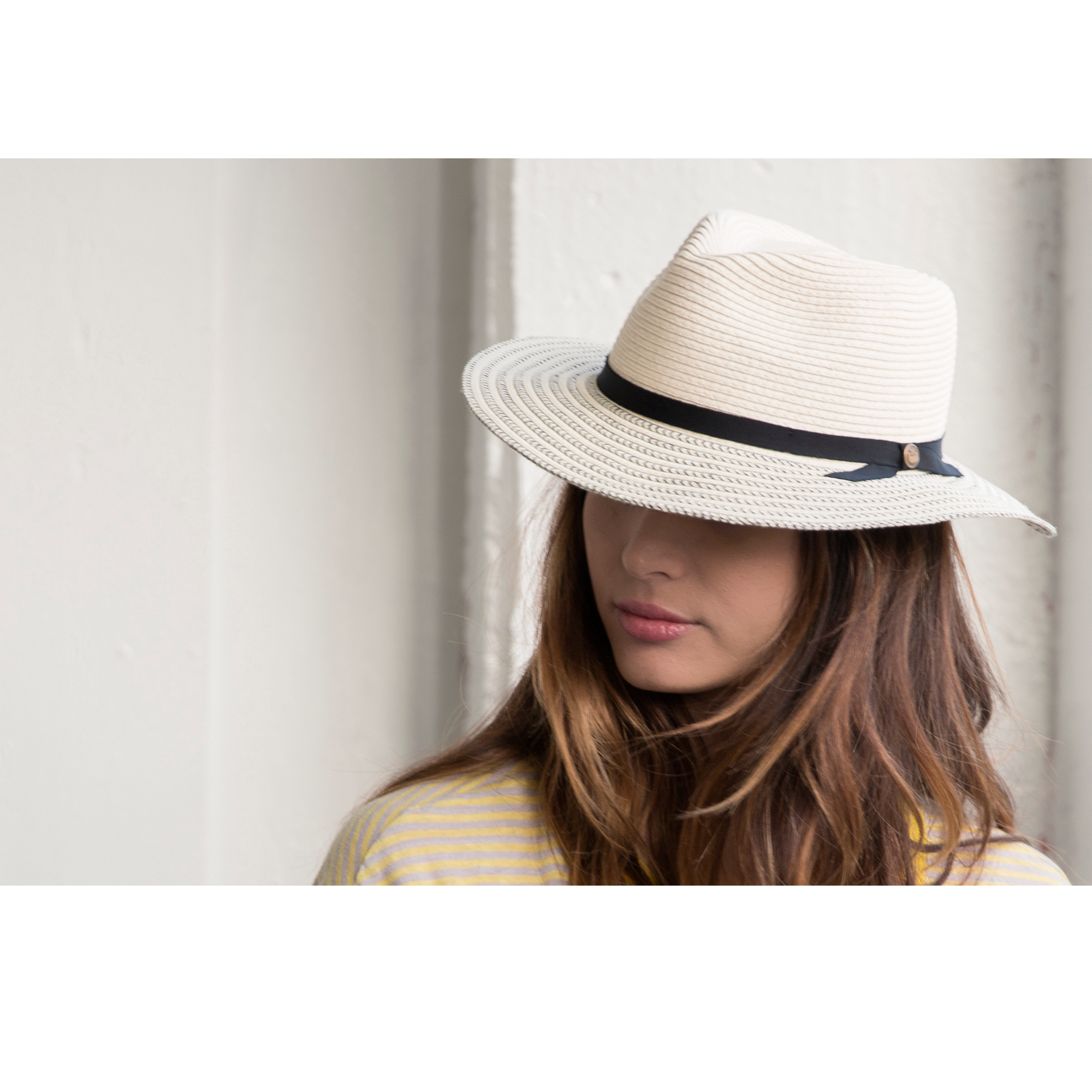 Goorin Bros. tamalina teardrop wide brim straw fedora hat White  womens styling