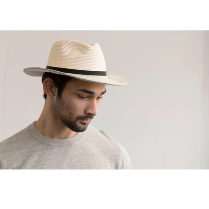 Goorin Bros. tamalina teardrop wide brim straw fedora hat White  mens styling