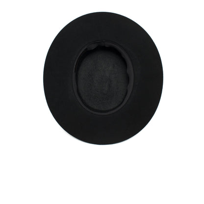 Goorin Bros. trumpet blues flat top wide brim felt gaucho fedora hat Black under view