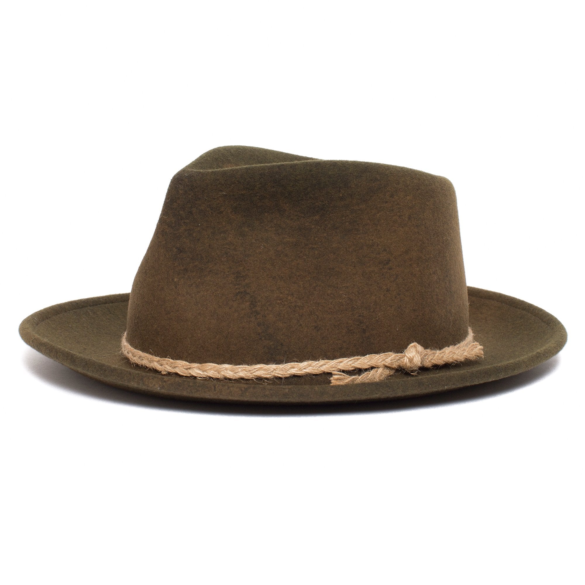 Goorin Bros. higher country teardrop wide brim felt fedora hat Olive left side view