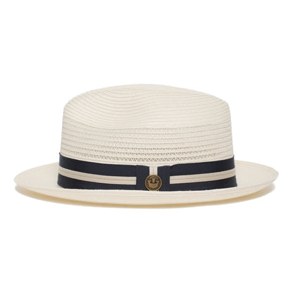 Goorin Bros. knox duncan center dent medium brim hemp fedora hat Natural side view