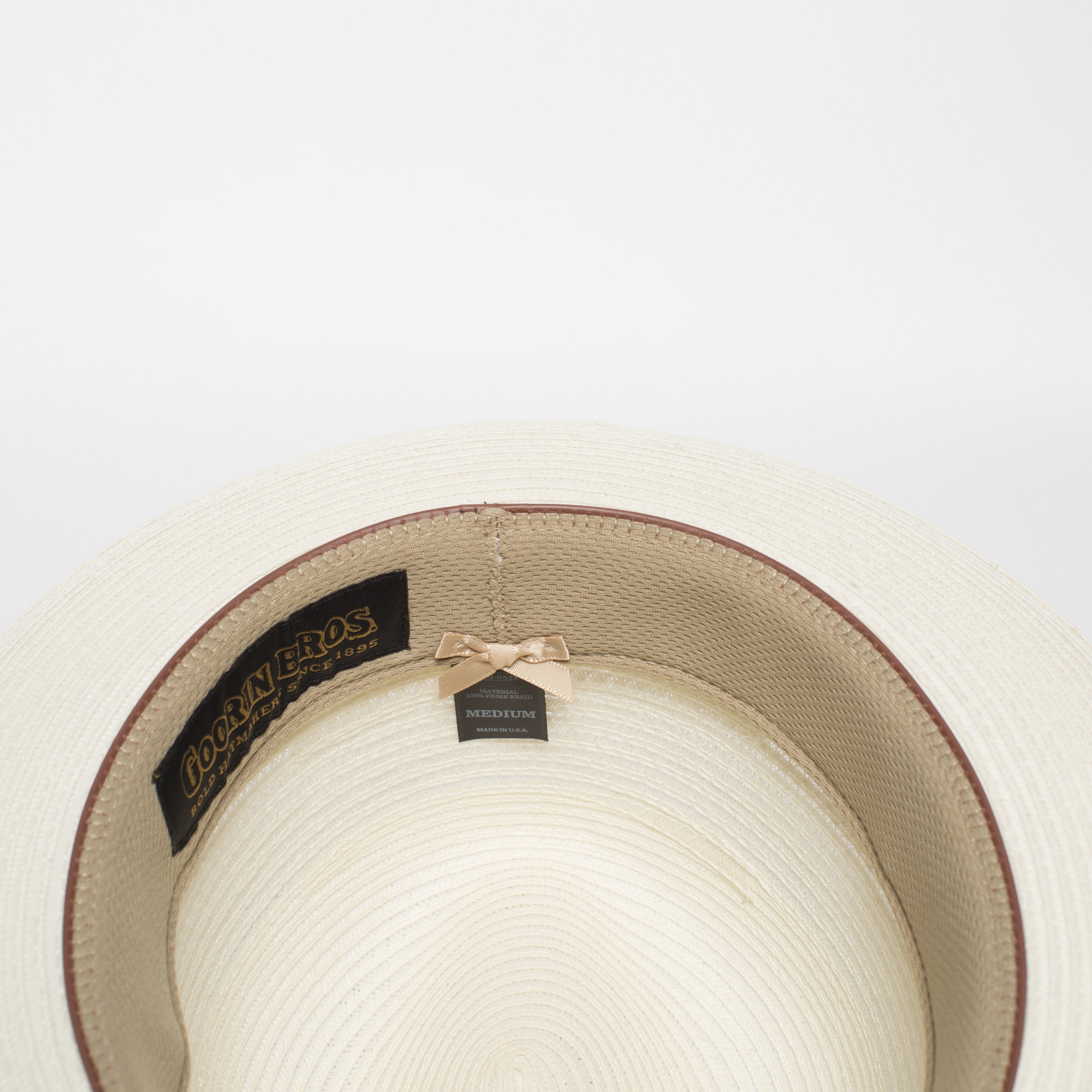 Goorin Bros. knox duncan center dent medium brim hemp fedora hat Natural  Sweatband