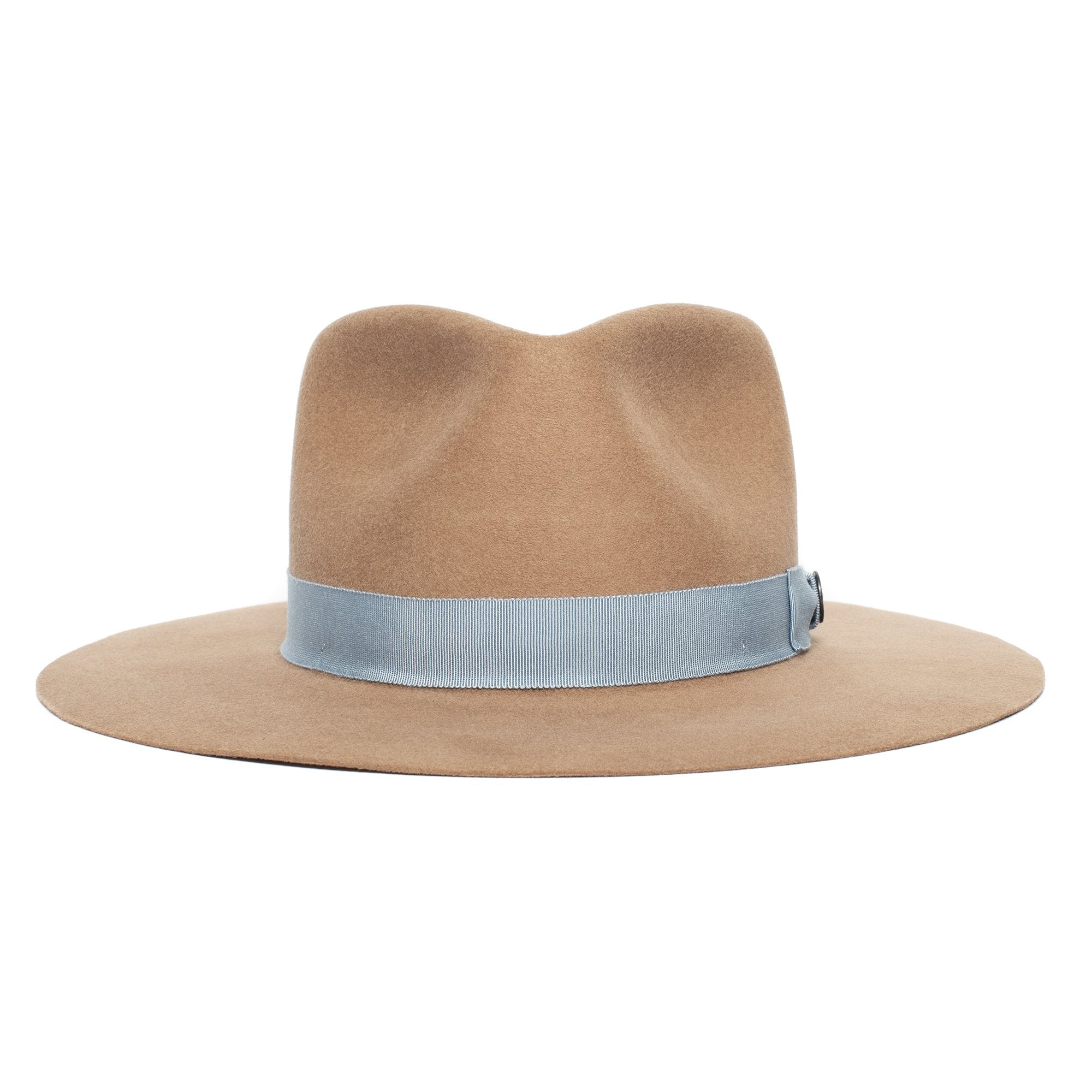 Goorin Bros. w roberts teardrop wide brim felt fedora hat Tan front view