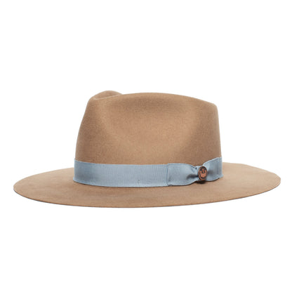 Goorin Bros. w roberts teardrop wide brim felt fedora hat Tan left side view