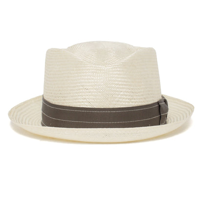 Goorin Bros. deakle diamond medium brim straw porkpie fedora hat Natural front view