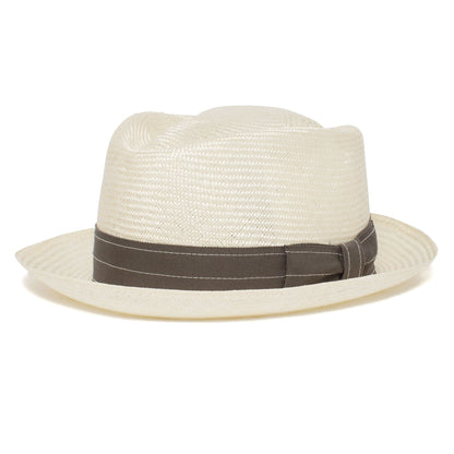 Goorin Bros. deakle diamond medium brim straw porkpie fedora hat Natural left side view